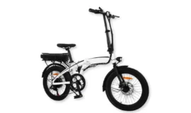 bicicleta electrica plegable blanca