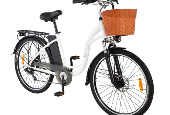 bicicleta electrica ciudad con parrilla
