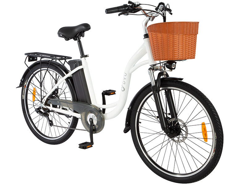 bicicleta electrica ciudad con parrilla