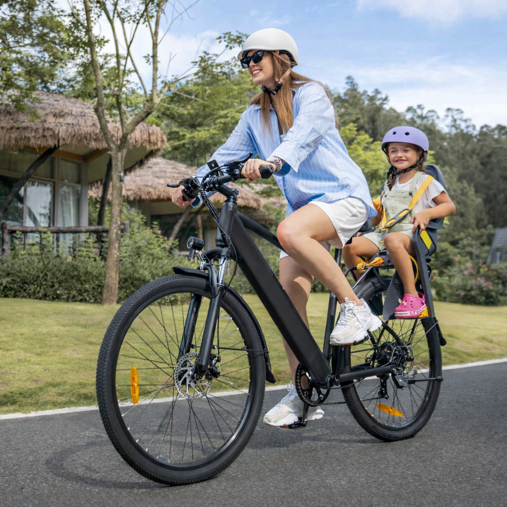 bicicleta electrica con parrilla