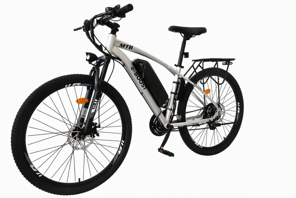 Imagen de Bicicleta Electrica E-BOOST Silver (Parrilla Trasera Gratis)