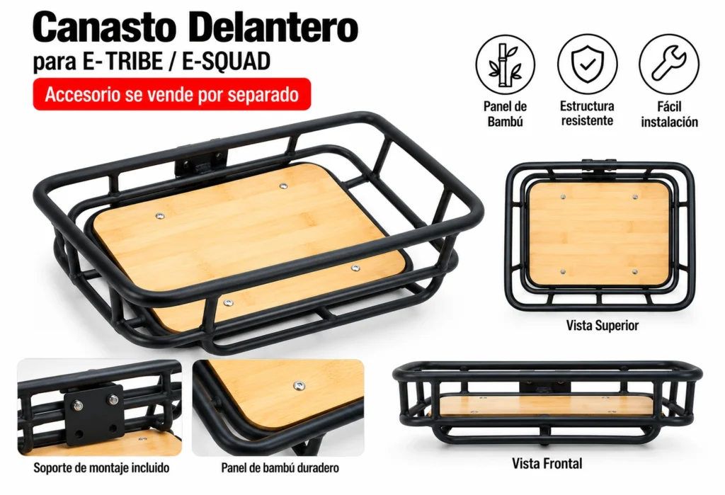 Imagen de Bicicleta Electrica E-TRIBE PRO Matte Black / Familiar-Cargo Doble Batería