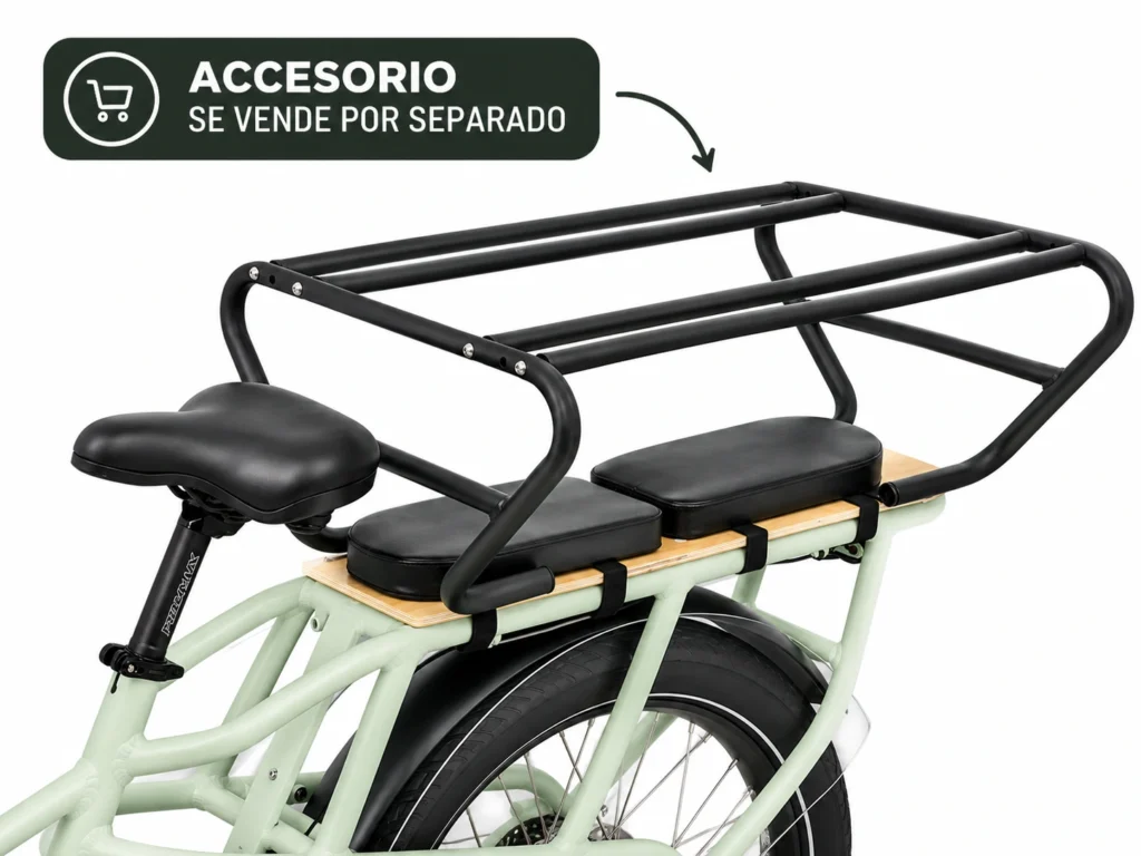 Imagen de Bicicleta Electrica E-TRIBE PRO Matte Black / Familiar-Cargo Doble Batería