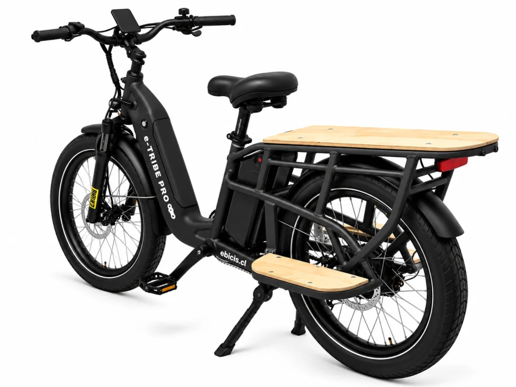 Imagen de Bicicleta Electrica E-TRIBE PRO Matte Black / Familiar-Cargo Doble Batería