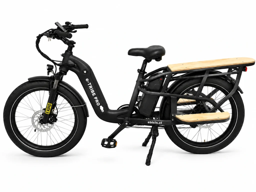 Imagen de Bicicleta Electrica E-TRIBE PRO Matte Black / Familiar-Cargo Doble Batería